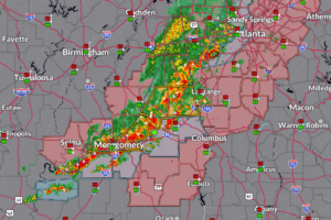 Evening Storms Sweep Across East Alabama With Wind, Hail, and Lightning