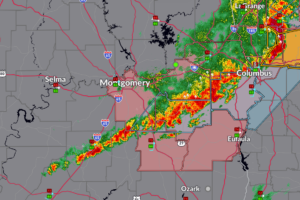 Strong Storms Persist in East Alabama With Gusty Winds and Small Hail