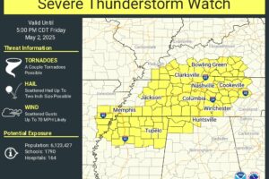 Severe Thunderstorm Watch Issued For Northwest Alabama