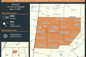 Strong Thunderstorms Moving into Northwest and West-Central Alabama Early This Morning