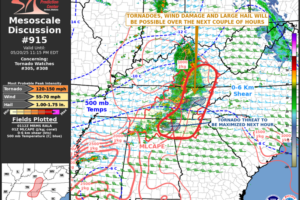 Tornadoes, Damaging Winds, & Large Hail Threat Continues for Several More Hours