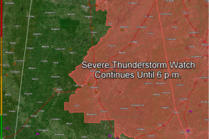 Severe Thunderstorm Watch Updated for Northern and Central Alabama Until 6 PM