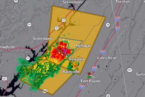 Severe Storm with Hail and High Winds Moving Through Jackson and DeKalb Counties