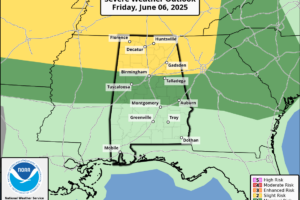 Warm, Humid Days; Scattered Afternoon Showers/Storms