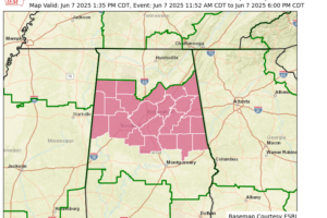 Severe Thunderstorm Watch Expanded in Central Alabama