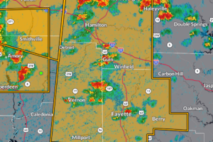 Severe Thunderstorm Warning for Marion, Fayette, and Lamar Counties Until 1:30 PM CDT