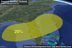 Showers/Storms Likely Tomorrow; Drier Air Begins To Arrive Wednesday